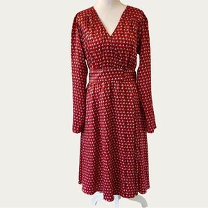 Halogen Red and Blue Geometric‎ Silky Dress Size 6